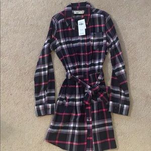 Abercrombie kids belted flannel dress NWT 9/10